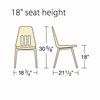 Virco 9000 Series 18" Classroom Chair, 5th Grade - Adult with Nylon Glides - Graphite Seat 9018